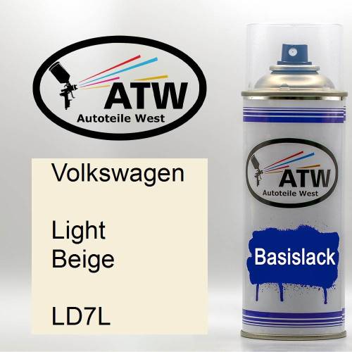 Volkswagen, Light Beige, LD7L: 400ml Sprühdose, von ATW Autoteile West.